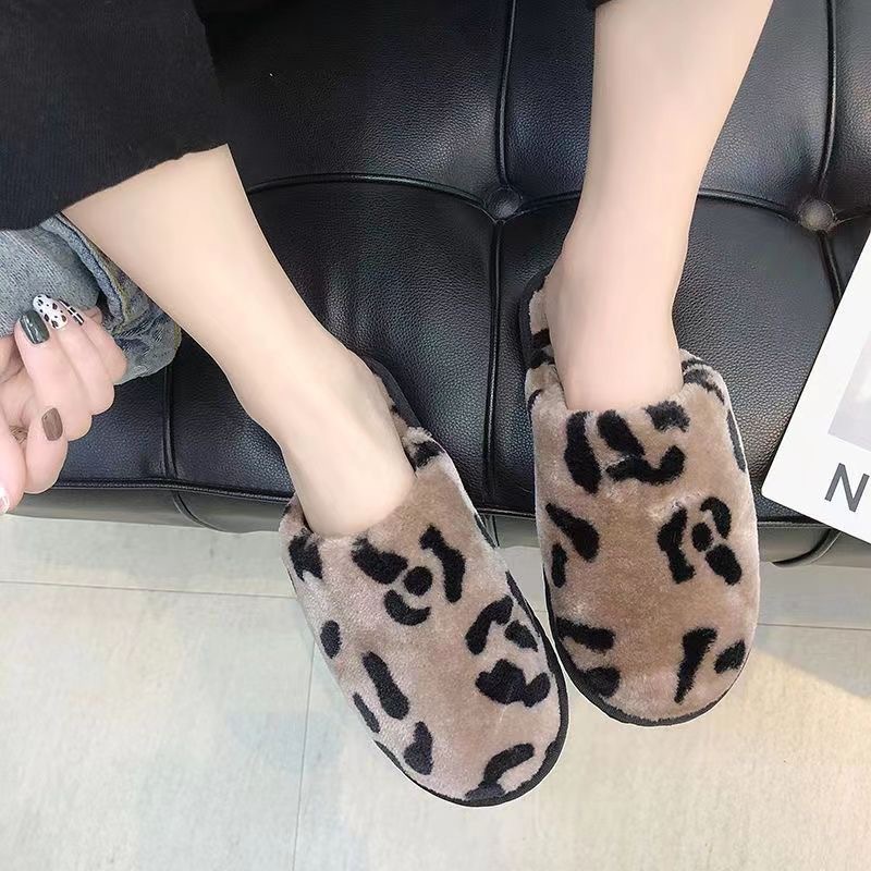 2023 New Winter Slippers Women's Warm Thick Soft Soled Non-Slip Cotton Slippers Women's Home Couple Fleece-Lined Cotton Slippers