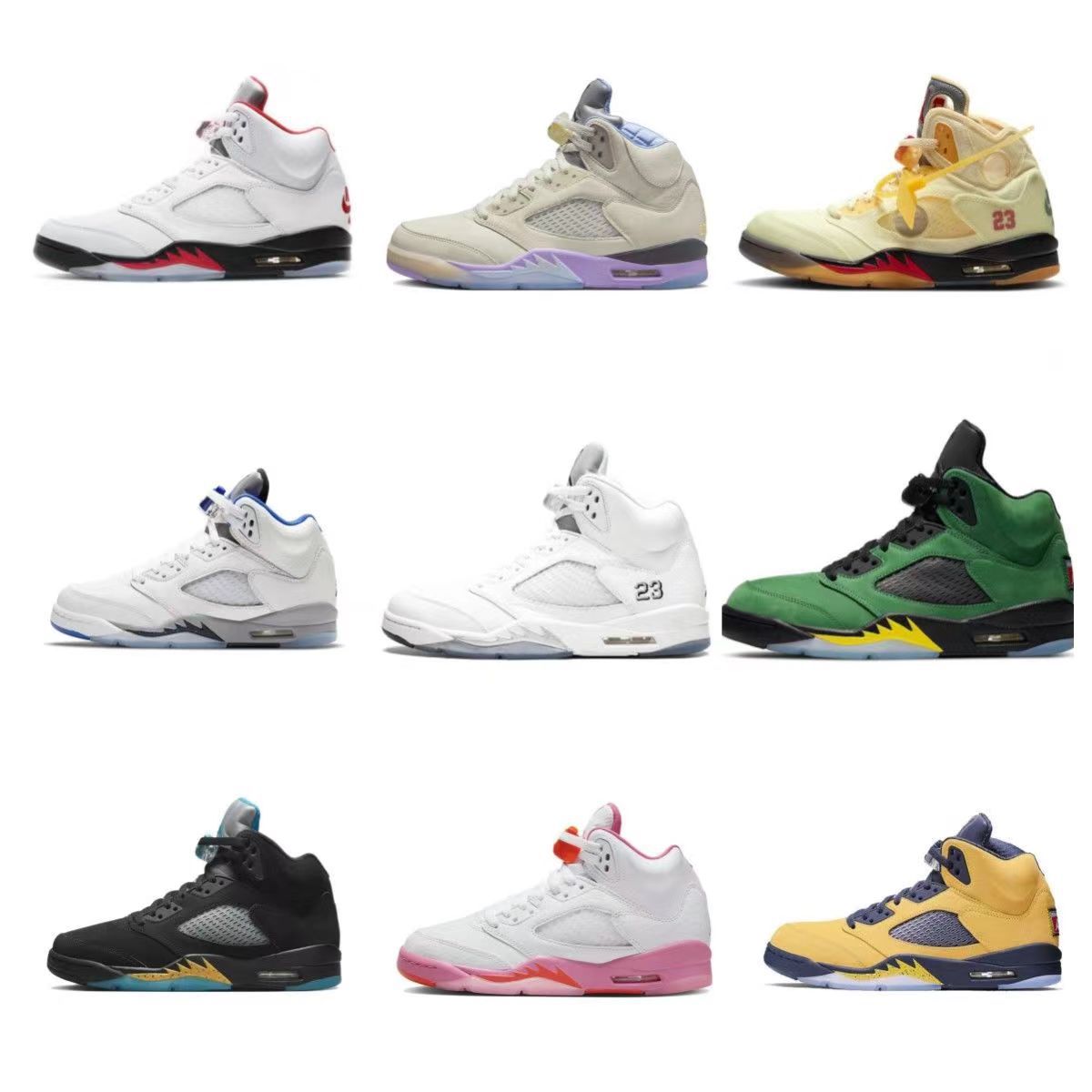 莆田工厂直销aj5郭艾伦尼克斯黑白蝉翼乔5新鲜王子鞋