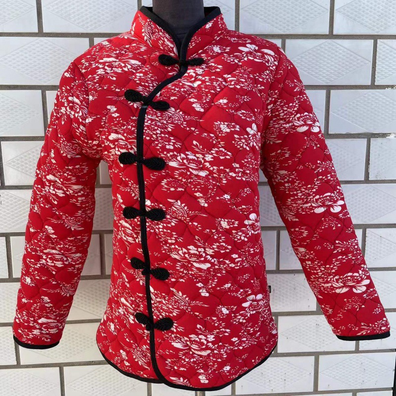 东北花棉袄网红爆款大花女棉衣加厚轻保暖盘扣唐装风代销热代货