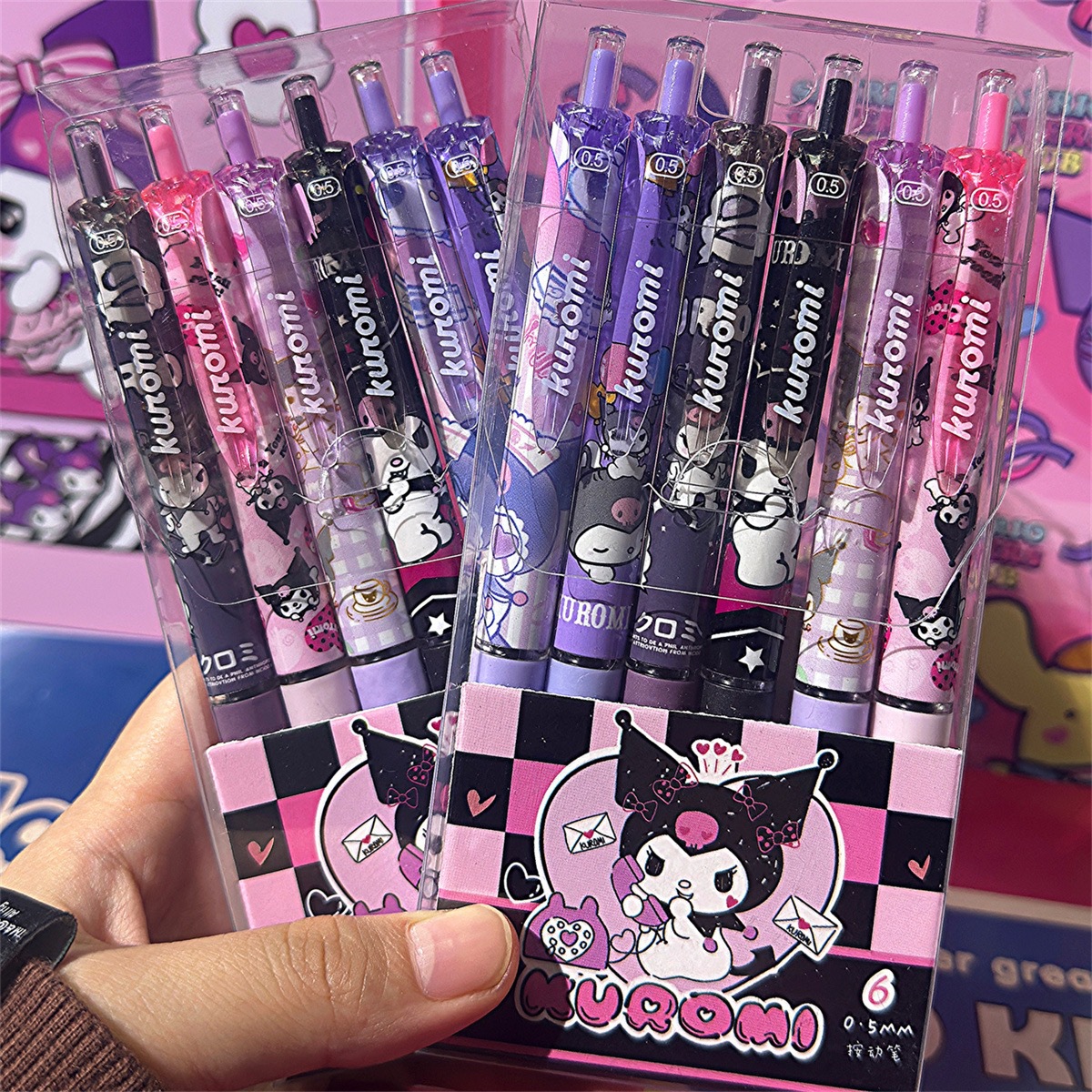 New Factory Direct Sales St Core Sanrio Clow M Hello Kitty Student Brush Pen Easy to Write Quick-Drying Smooth Pressing Pen