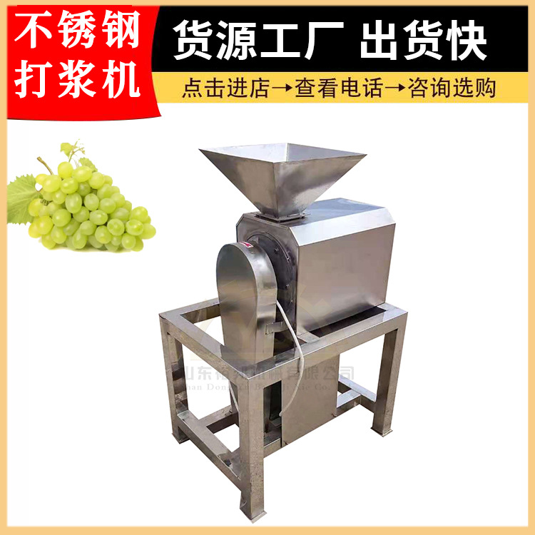 大型水果打浆机 裕邦不锈钢葡萄去梗去皮打浆榨汁机 果浆果汁设备