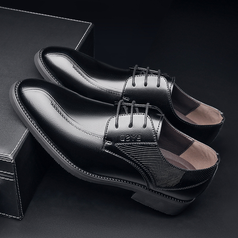 男士商务黑色漆皮鞋男新款潮鞋春秋季韩版英伦鞋尖头一件代发
