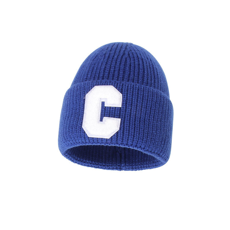 克莱因蓝帽子蓝色针织帽毛线帽男女秋冬季百搭贝雷帽潮鸭舌棒球帽