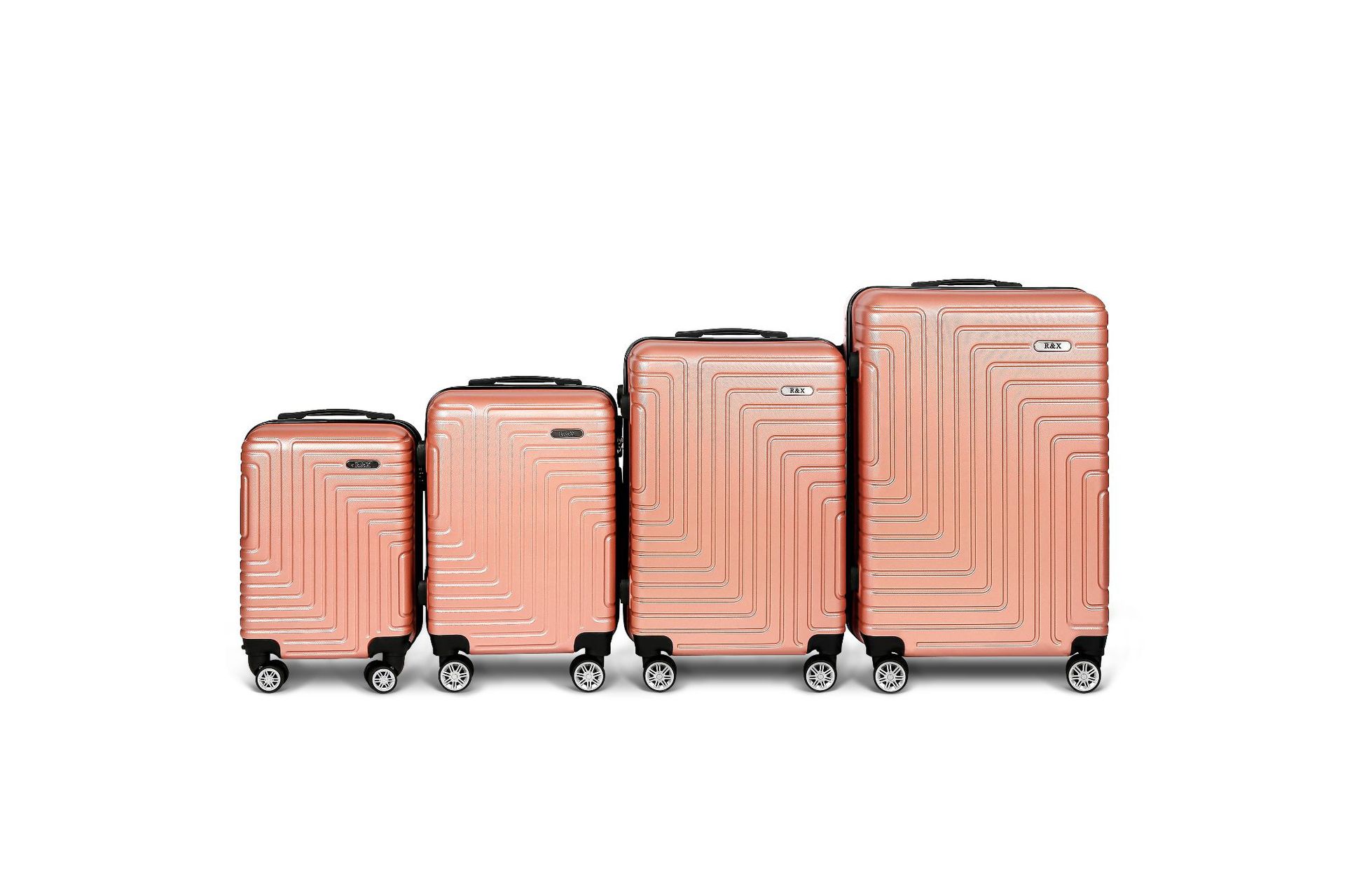 Factory Direct Supply ABS Boarding Bag Luggage Trolley Case Luggage Four-Piece Set Finished Universal Wheel Customizable Logo
