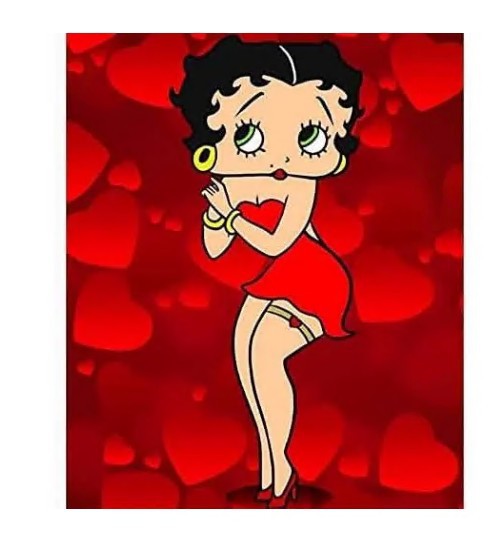苏玛丽女孩爱心红裙卡通钻石画