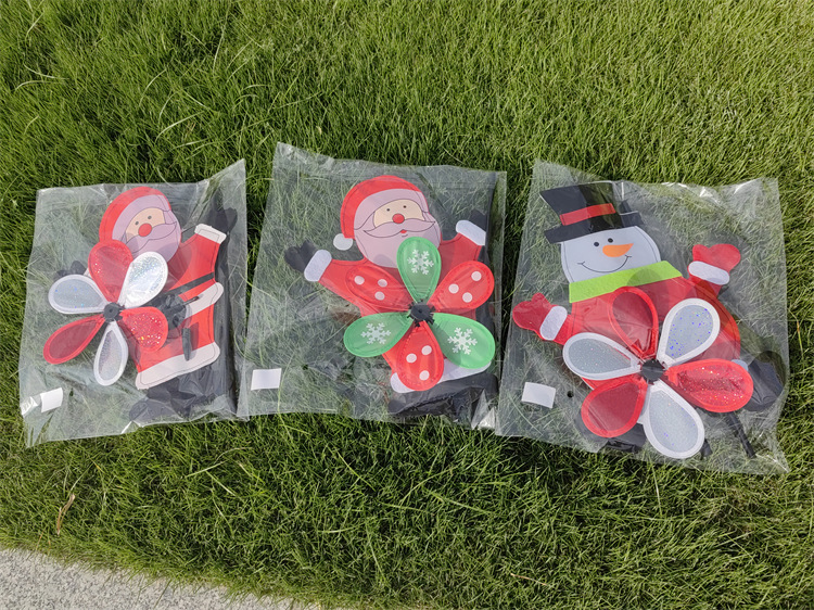 New Christmas Modeling Craft Windmill Outdoor Activity Decoration Belly Turn Pinwheel Factory Direct Sales