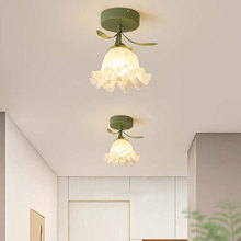 法式奶油铃兰花朵走廊过道灯现代简约创意家用玄关灯卧室吸顶灯具