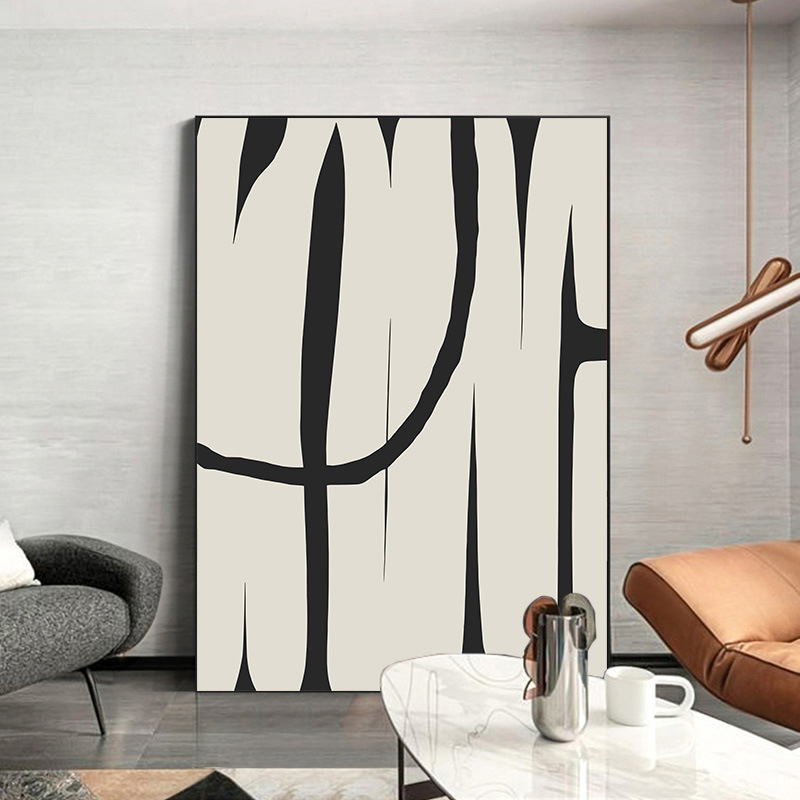 silent style oil painting spray painting entrance painting american abstract black white gray living room large size floor decorative painting