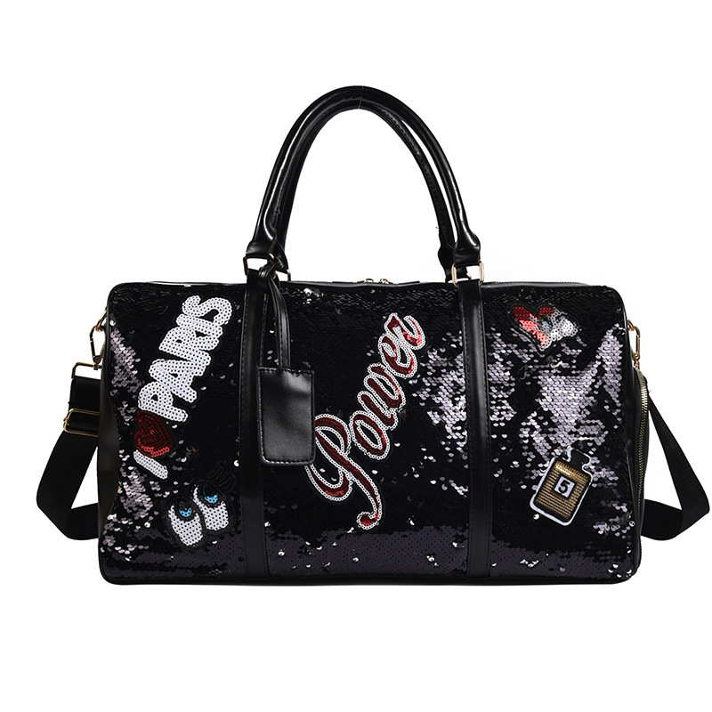 2020 New Sequined Letters Excursion Bag Pairs Boarding Bag Men Shoulder Gym Bag Sports Bag Women Yoga Bag