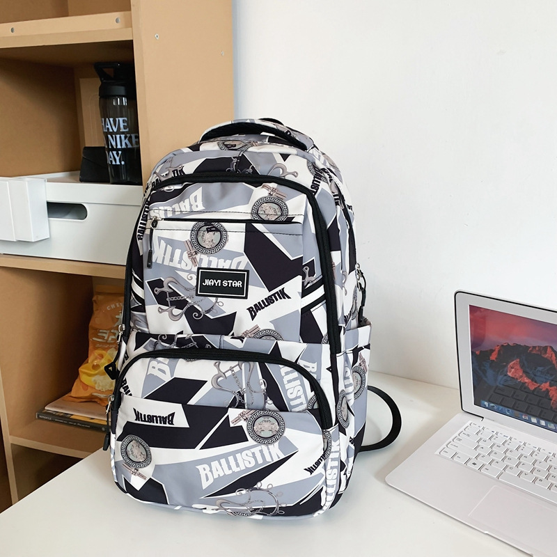 Backpack Large Capacity Fashion Trendy Ins Fashion Brand Schoolbag Men's Korean Style Female High School Campus Junior High School Student Backpack