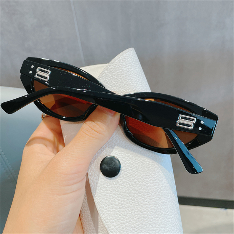 猫眼墨镜女偏光新款高级感潮窄框太阳镜男防晒防紫外线rococ眼镜