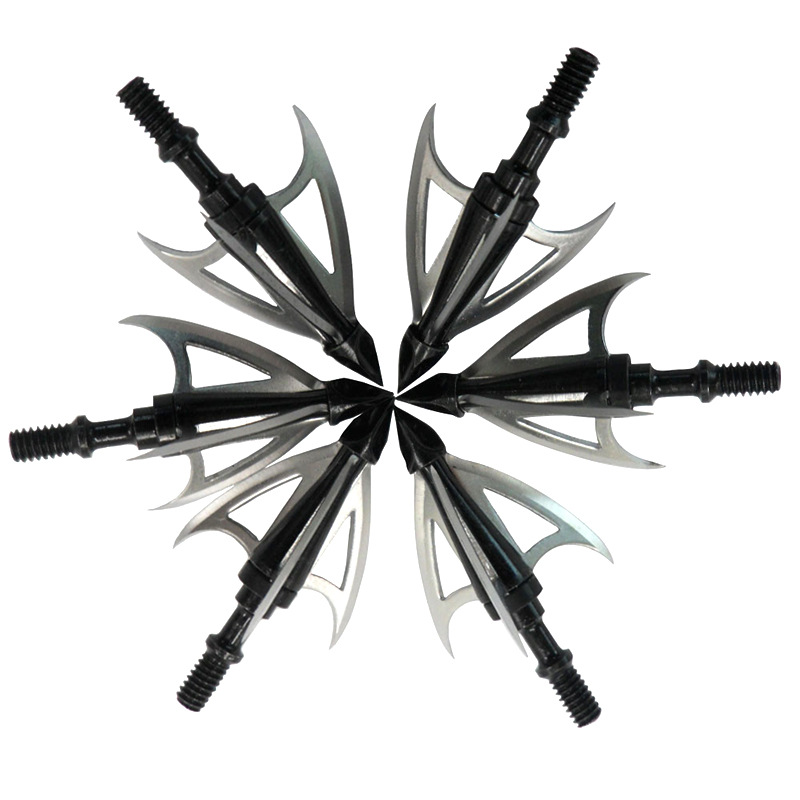 批发狼牙箭头100格令不锈钢材质户外射箭配件 反曲复合滑轮弓工厂