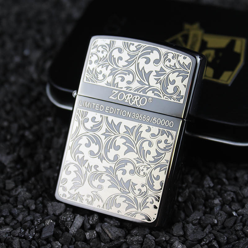 佐罗煤油打火机限量唐草铜质外壳复古老式砂轮男士礼品火机批发