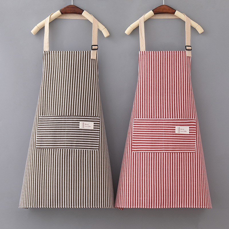 cotton and linen apron wholesale internet celebrity household kitchen cooking restaurant dedicated breathable japanese style breathable adult korean style fashion