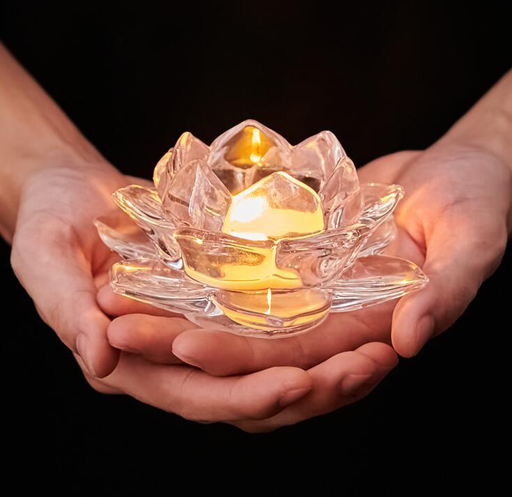 自制空玻璃供杯酥油灯座灯杯佛堂庙堂平底莲花灯素油酥油灯座酥油