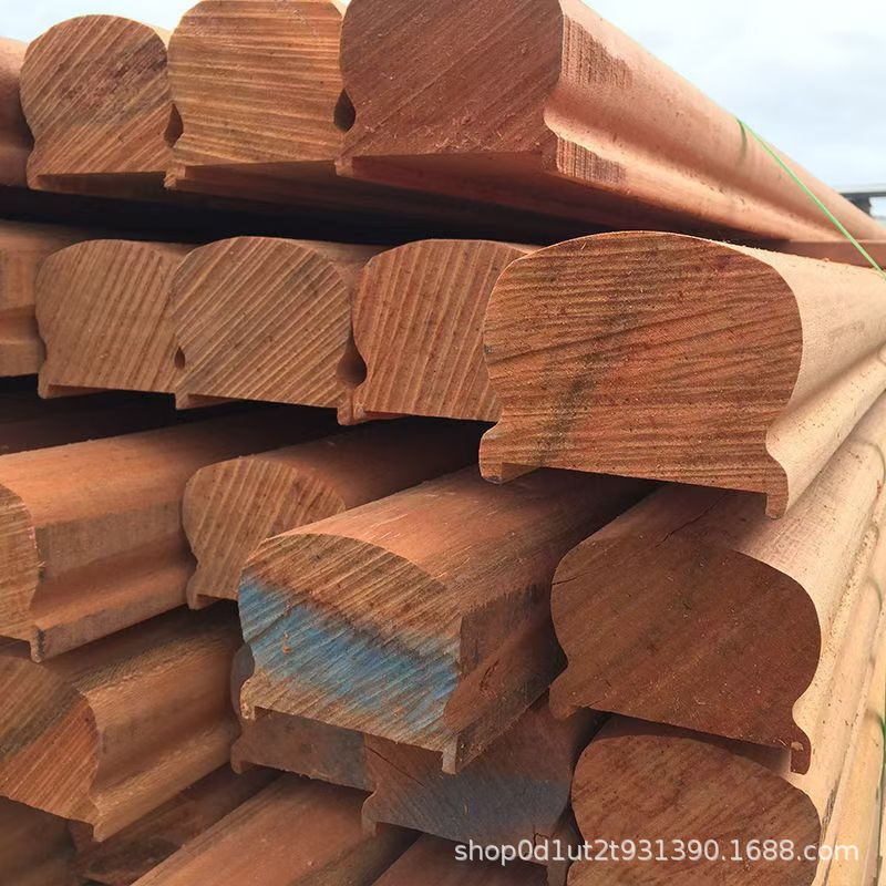 印尼菠萝格防腐木户外扶手实木板材柳桉木栈道木方山樟木扶手圆柱
