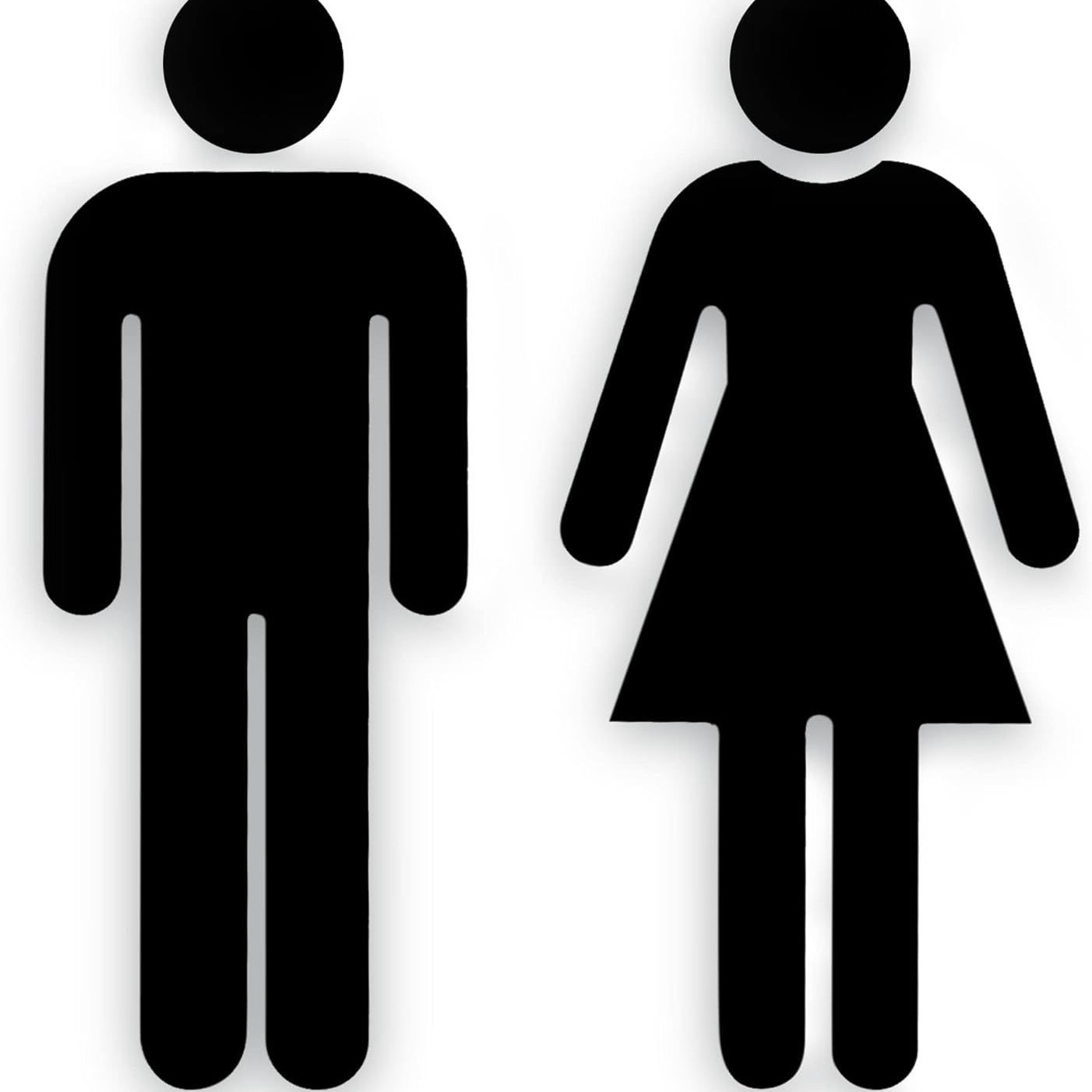 男女浴室标志装饰(人物套装黑色亚克力)