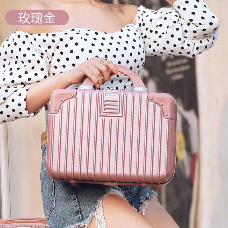 Small Mini Hand Travel Password Suitcase Storage Bag Wholesale 14-Inch Suitcase Gift Box Portable Cosmetic Case