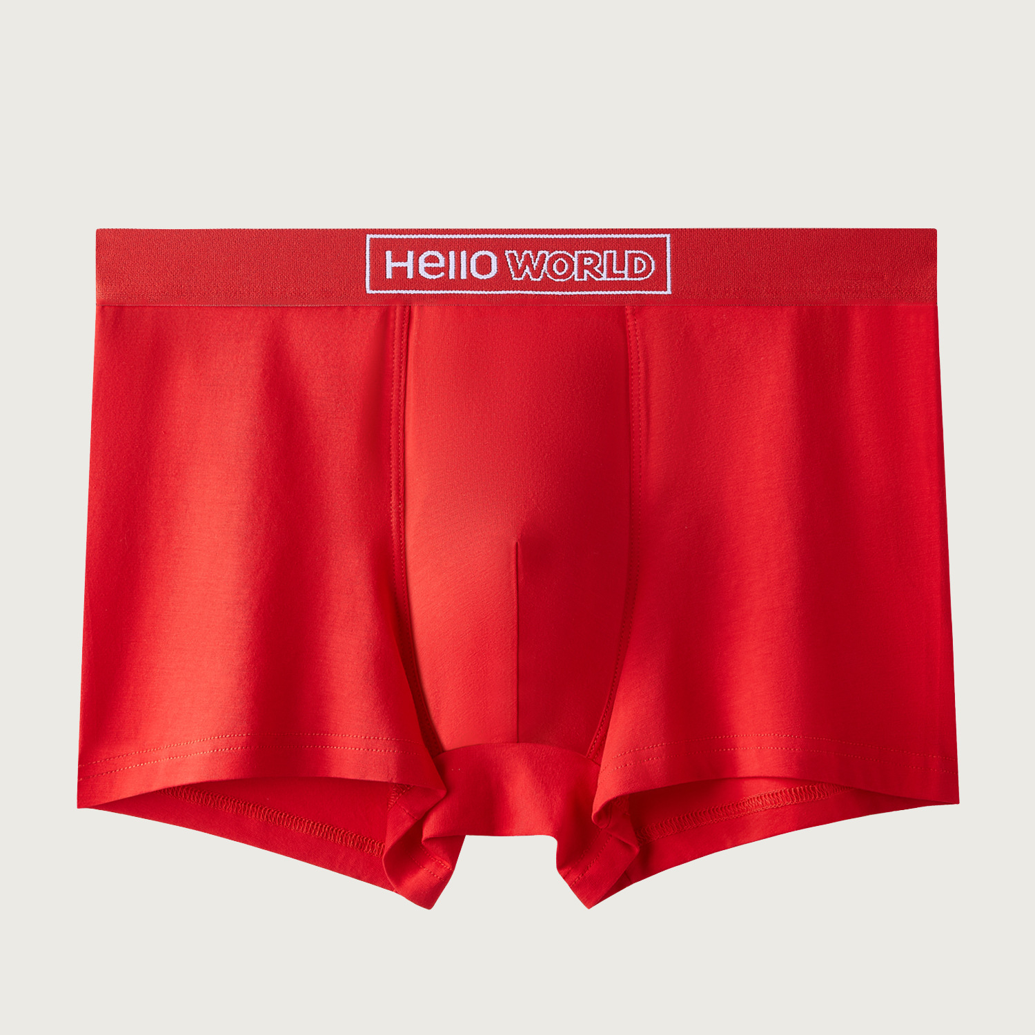 Bright Red Men's Underwear for the Year of Birth Pure Cotton Boxer Solid Color Mid-Waist Men's Pure Cotton Underwear Men's Wholesale