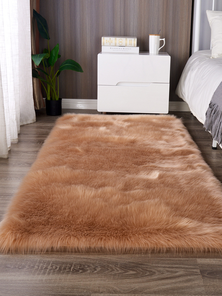 Cross-Border Spot Rose Pink Plush Carpet Wool-like Living Room Bedroom Bedside Mats Full Shop Show Window Decoration