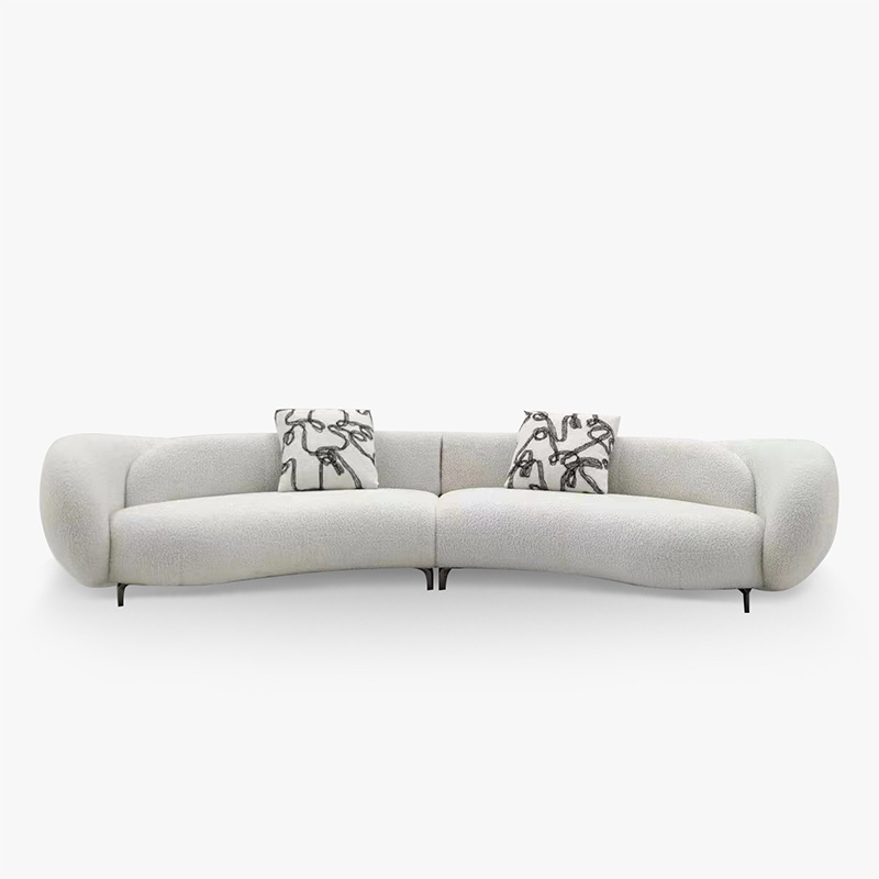 大熊巴顿沙发大月亮弧形异形极简客厅家具网红设计师款羊羔绒沙发