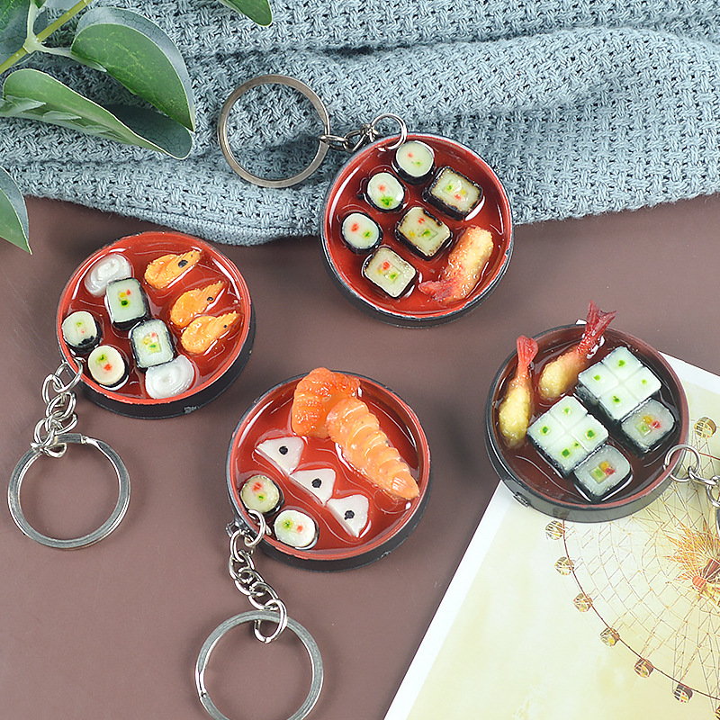 One Piece Dropshipping Simulation Food round Seaweed Sushi Bento Pendant Simulation Japanese Cuisine Seaweed Sushi Ornaments