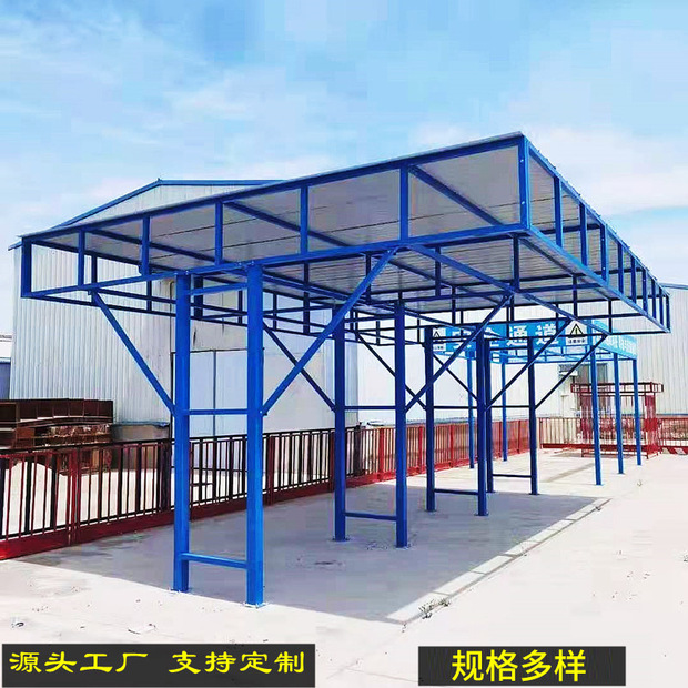 建筑工地钢筋加工棚 组装式钢筋加工棚木工安全通道休息间防护棚