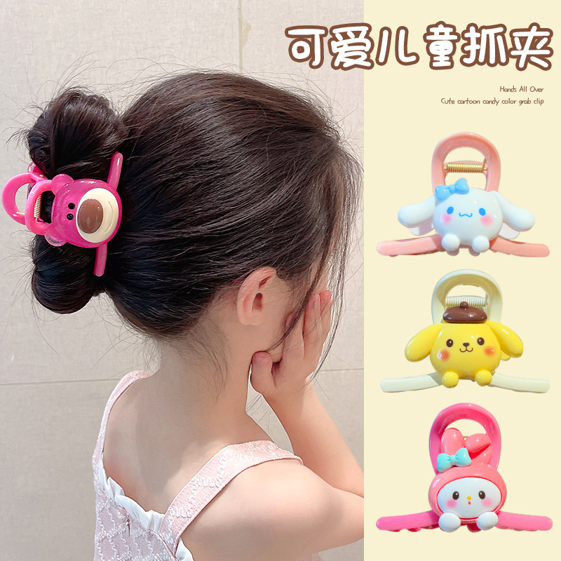儿童抓夹小女孩可爱卡通发卡多巴胺夹子头饰女童后脑勺盘发鲨鱼夹