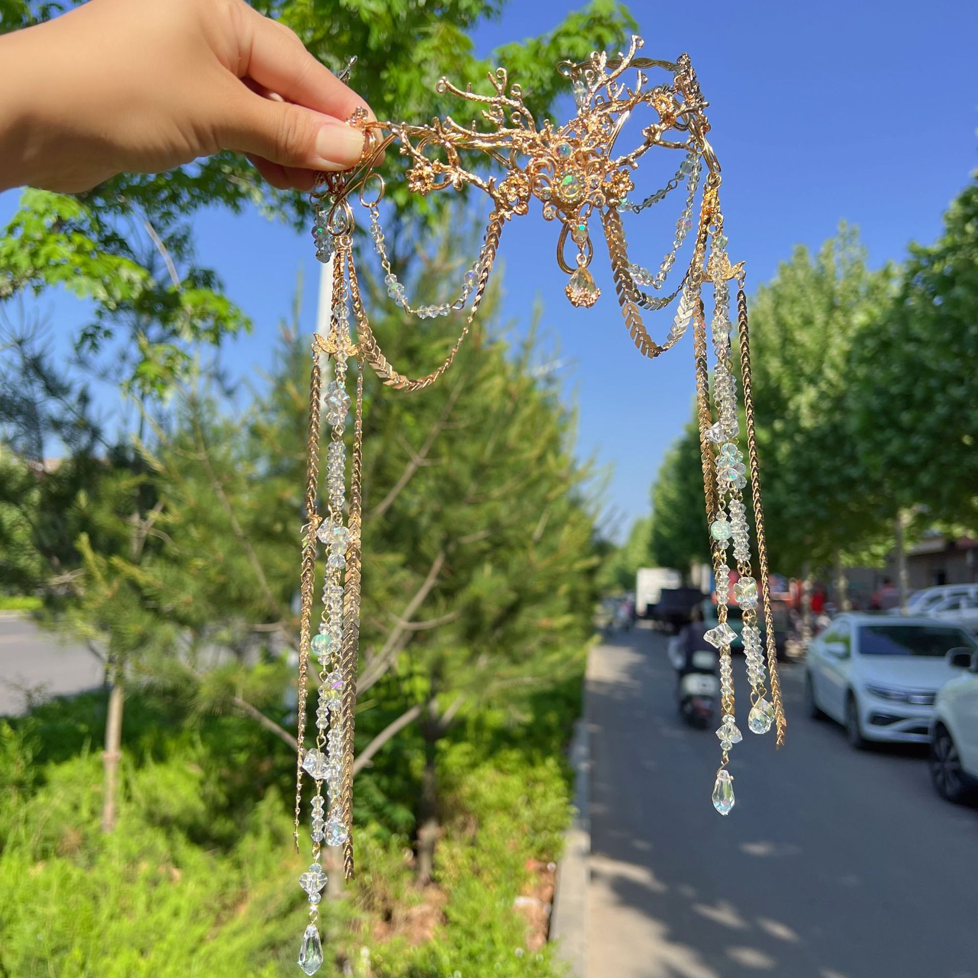 新款发冠敦煌异域风情头饰古风装汉服西域舞姬饰品民族仙气发饰