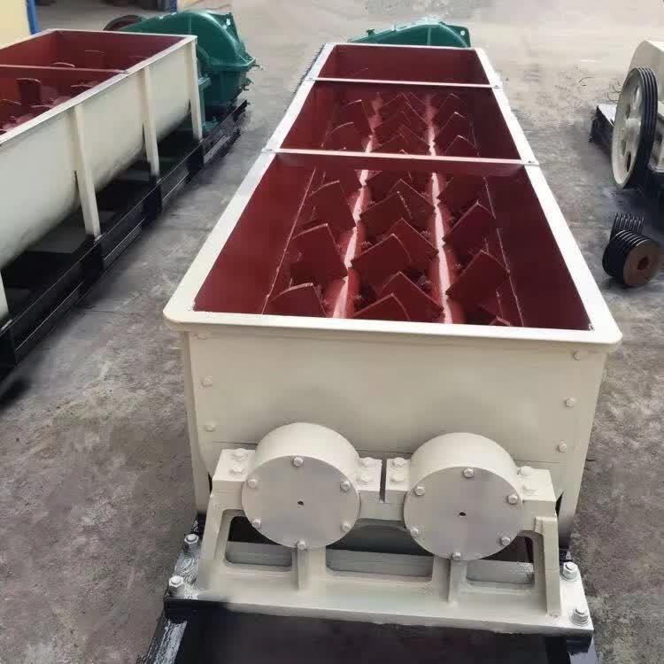 东越生产卧式双轴混合搅拌机双螺旋粘土搅拌机泥土有机肥搅料机