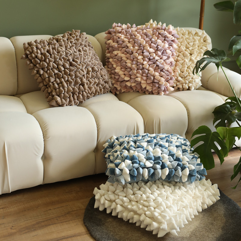 6y轻奢立体棉花糖加厚靠垫床头靠背可爱沙发水晶绒抱枕个性靠背垫