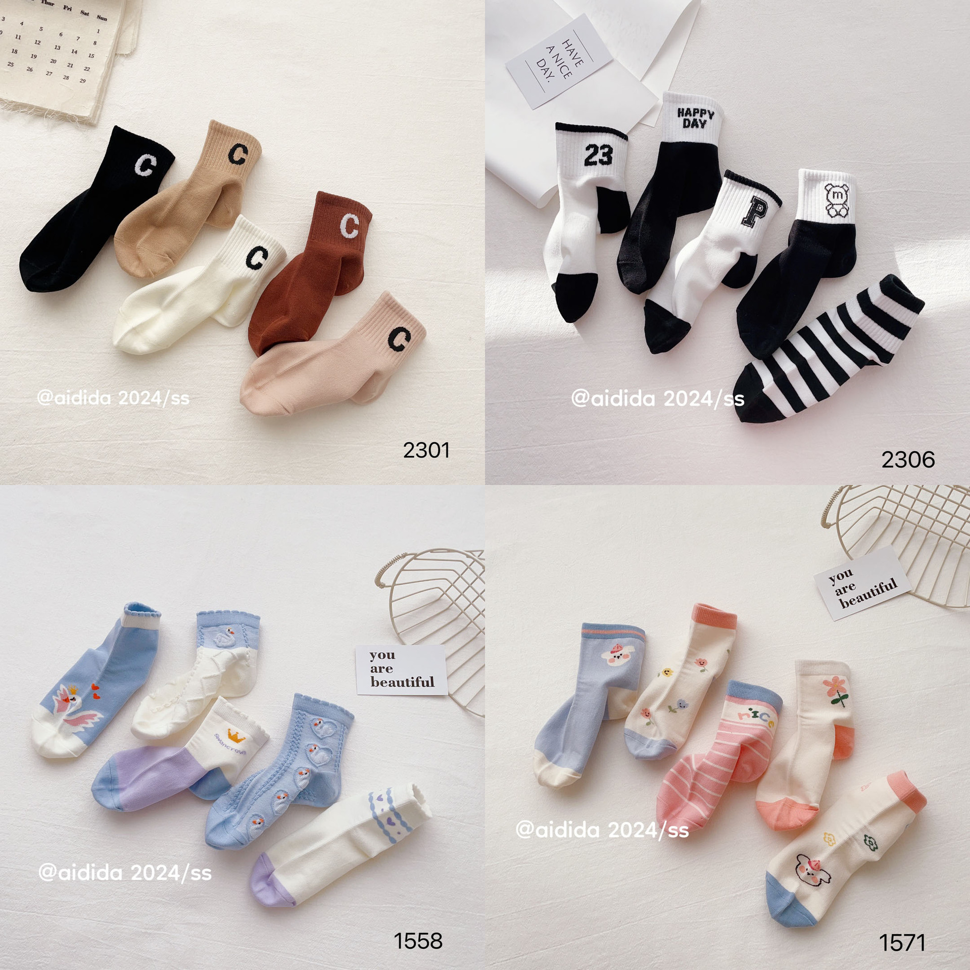 爱嘀嗒24年春夏款儿童袜子跑量款薄棉袜男童女童休闲运动袜短袜