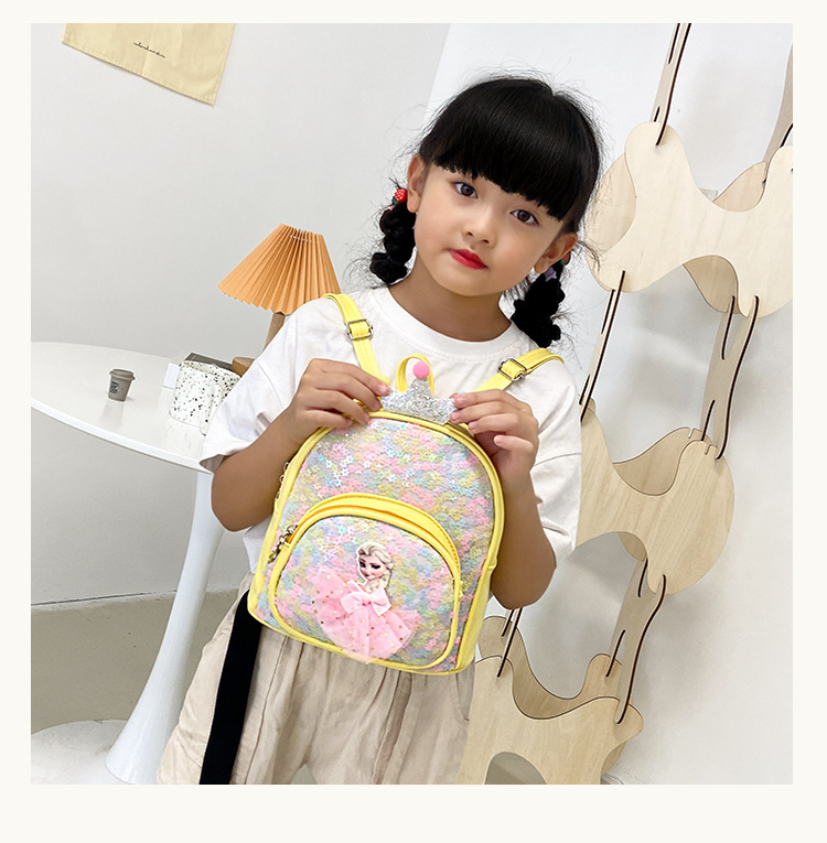 Kindergarten Schoolbag Little Girl Children Backpack 3-6 Years Old Big and Small Class Trendy Cute Sequined Princess Girl Backpack