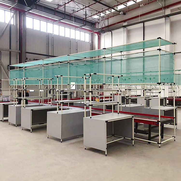 电商单双人打包台 仓库工作桌快递产品包装桌子复核台 线棒精益管