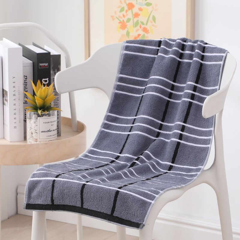 40*90 Lengthened Bath Towel Cotton Adult plus Size Thickened Sports Hood Workout Sweat Absorbent Dark Big Towel