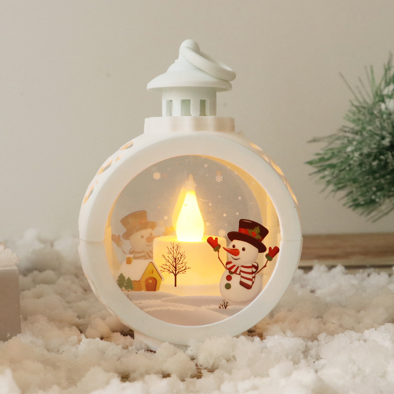 Christmas Decorations Retro Small Night Lamp Luminous Gift Window Decoration Desktop Layout Props Atmosphere Pendant