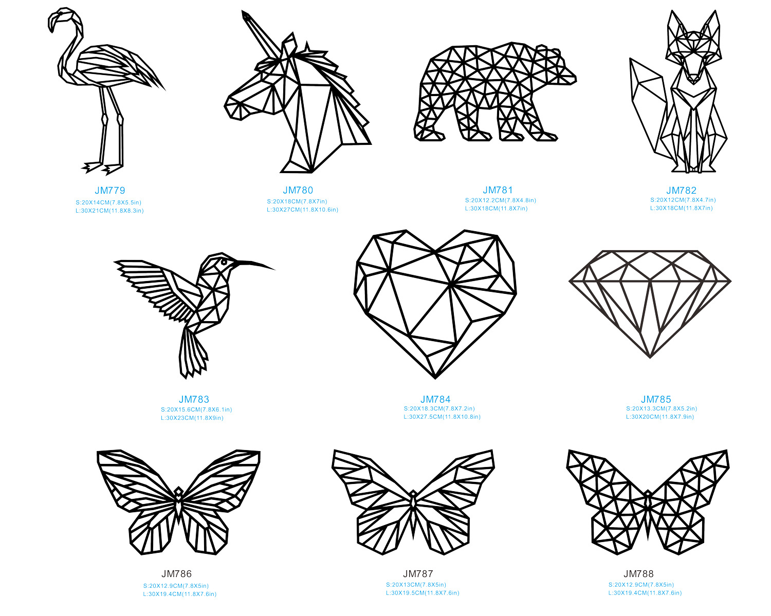 jm767跨境几何线条动物墙贴狮子亚克力镜面贴家居装饰自粘镜子贴