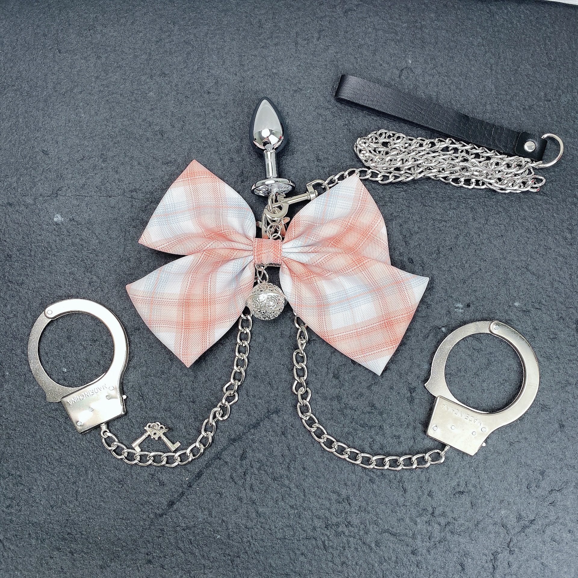 情趣用品jk肛塞手铐带锁可调节捆绑束缚萌妹风可爱性感有趣铃铛