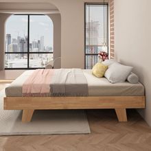北欧实木床现代简约榻榻米床排骨架无床头无靠背日式矮床工厂直销