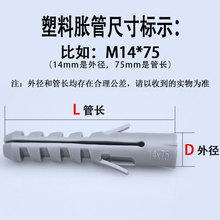 现货塑料膨胀管  自攻钉胀管 木螺丝胀管M6M8M10M12M14