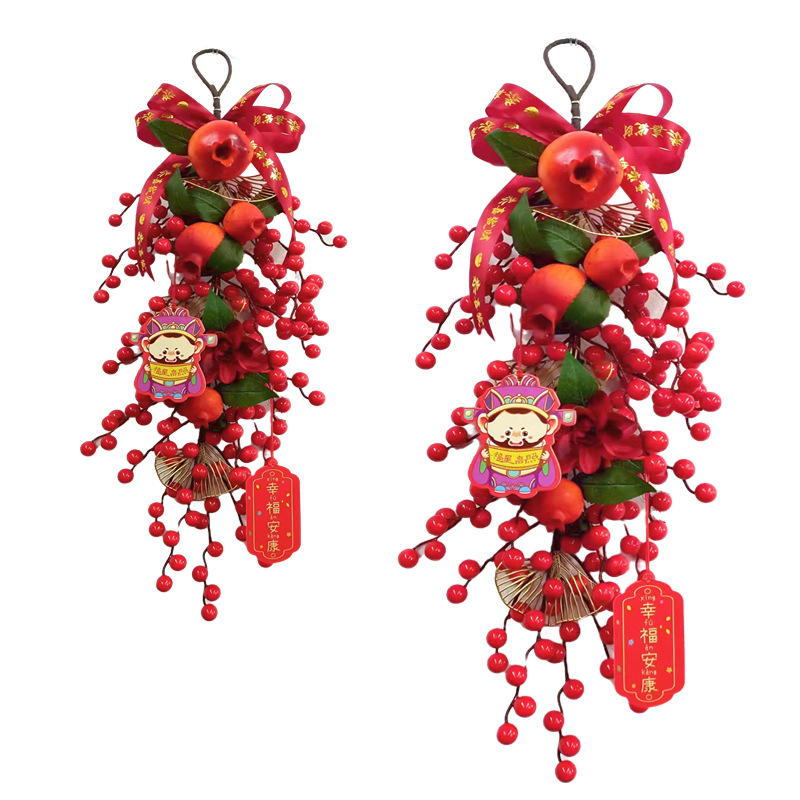 2023 New Year Decoration Pendant Housewarming Home Entrance Door Layout Decoration Simulation Pomegranate Fortune Fruit Decoration