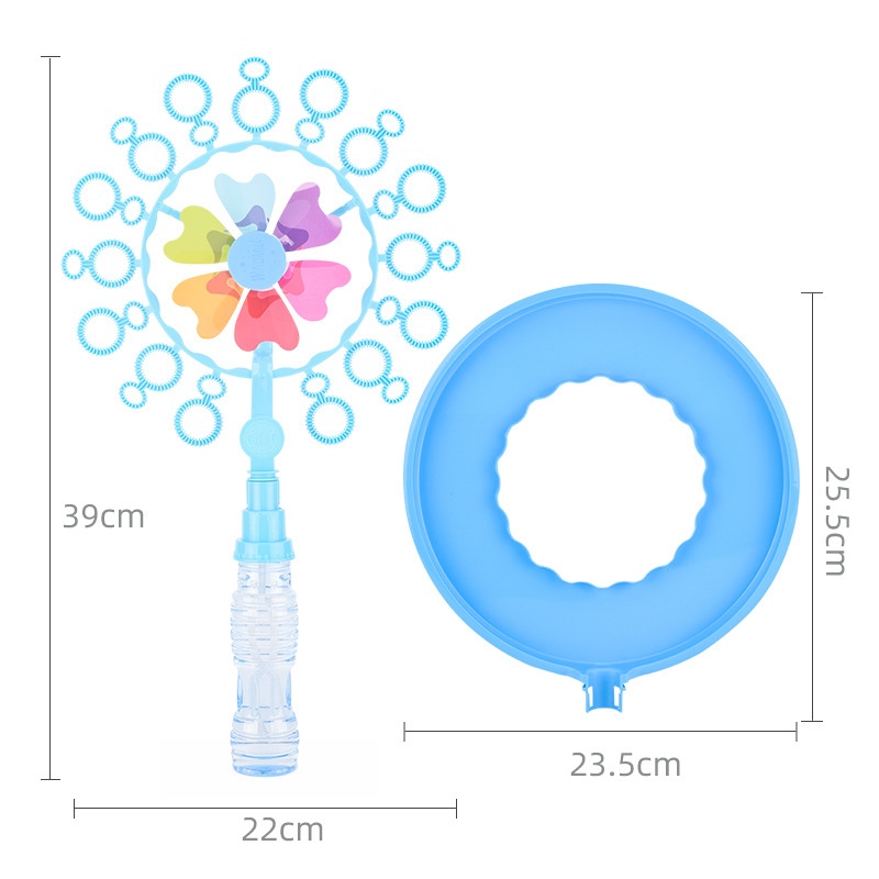 Tiktok Children's Windmill Bubble Machine Toys Bubble Wand Bubble Blowing Device New Colorful Porous Bubble Windmill