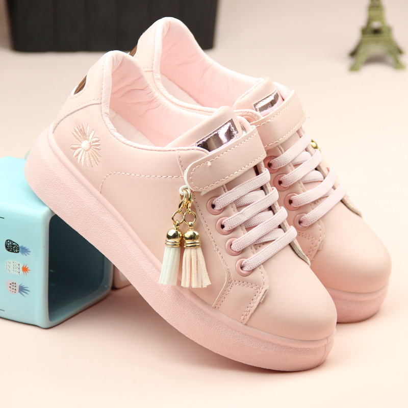 儿童板鞋女童春季软底儿童鞋中大童板鞋学生小白鞋女孩运动鞋子12