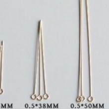 14k包金保色9字针 15-50mm串珠手链项链铜针DIY配件材料跨境批发