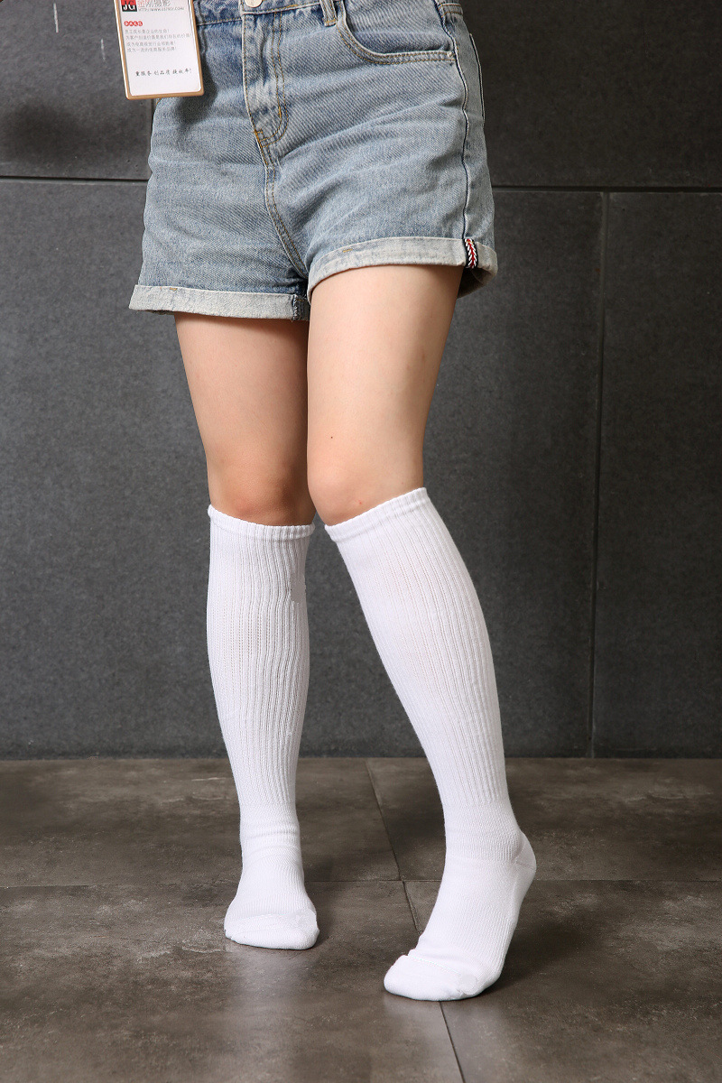 冬季毛巾底加厚运动袜子极意排球袜跑步健身休闲长统女袜高筒保暖