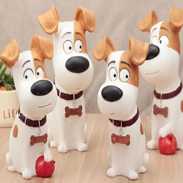 新款麦克狗手工diy涂色娃娃儿童防摔搪胶存钱罐可爱狗狗创意摆件