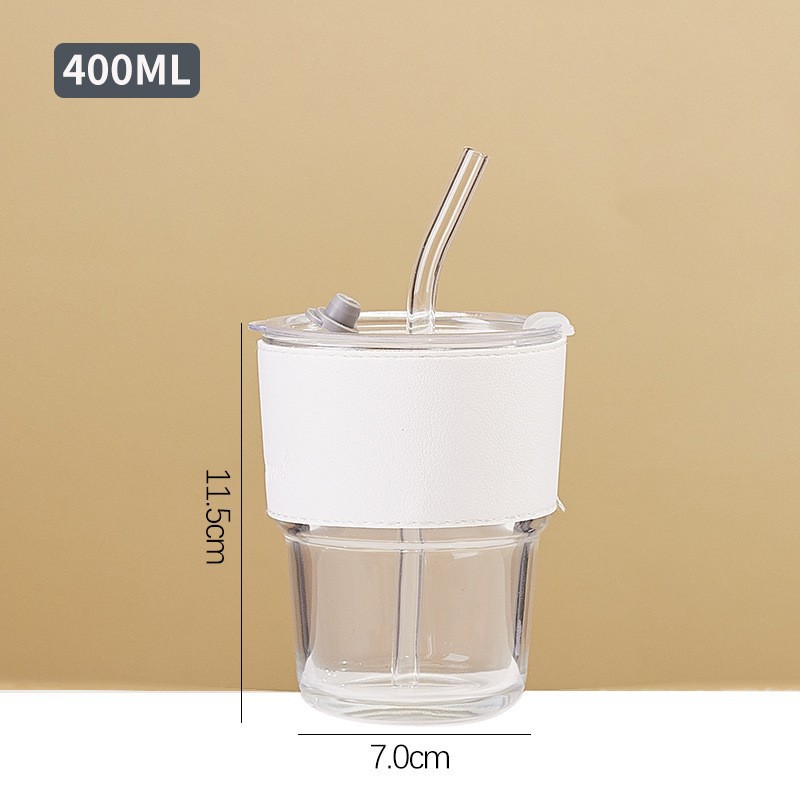 Good-looking Bamboo Joint Cup Heat-Resistance Glass Straw Cup Office Coffee Cup Gift Cup Promotional Cup with Lid