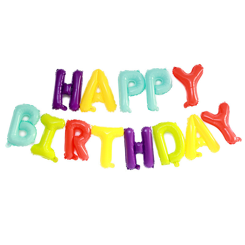 Birthday Balloon 16-Inch English Letter Happy Birthday Baby's a Hundred Day Banquet Set Wholesale Aluminum Balloon