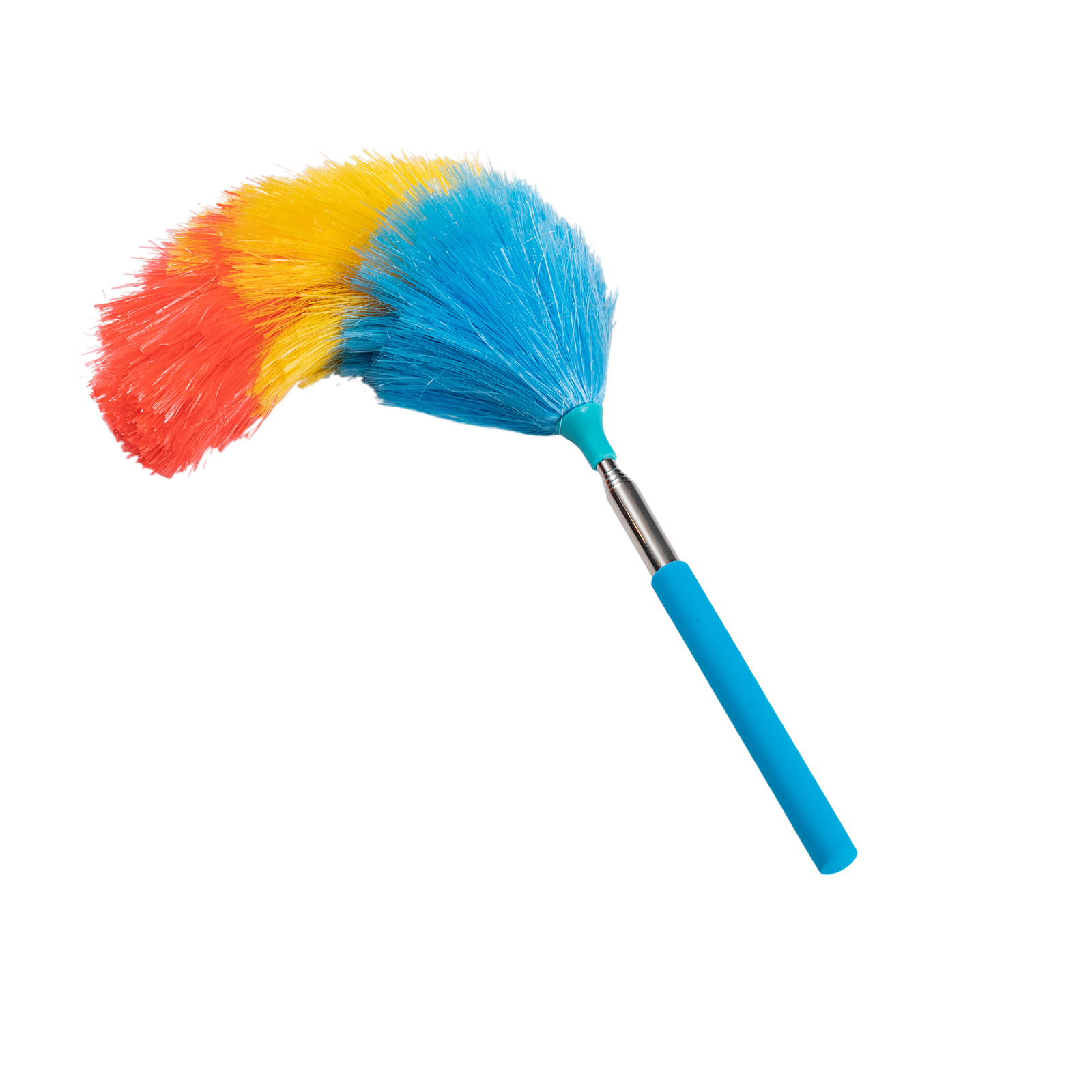 Plastic Rainbow Three-Section Color Dust Remove Brush Household Ash Removal Dust Sweeping Cleaning Flexible Telescopic Rod 0766