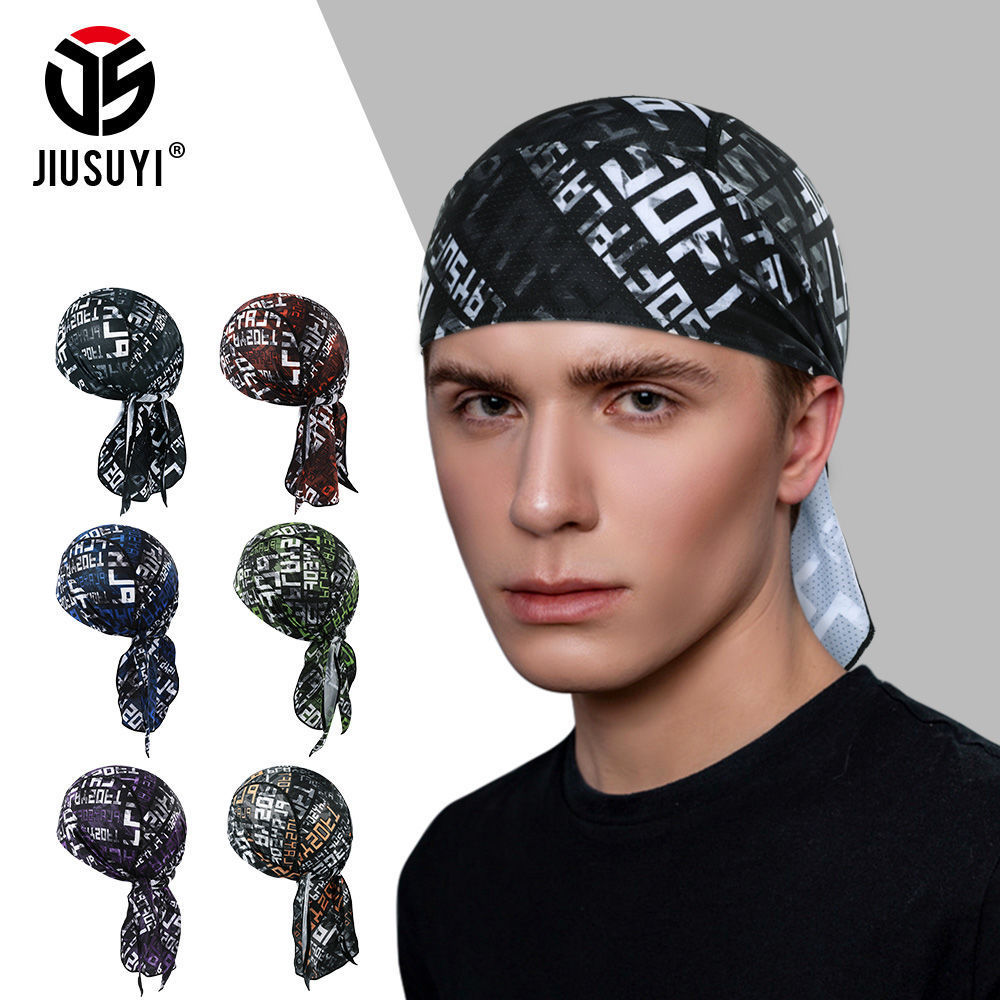 夏季冰丝海盗帽男吸汗透气包头帽女骑行健身街舞嘻哈篮球运动头巾